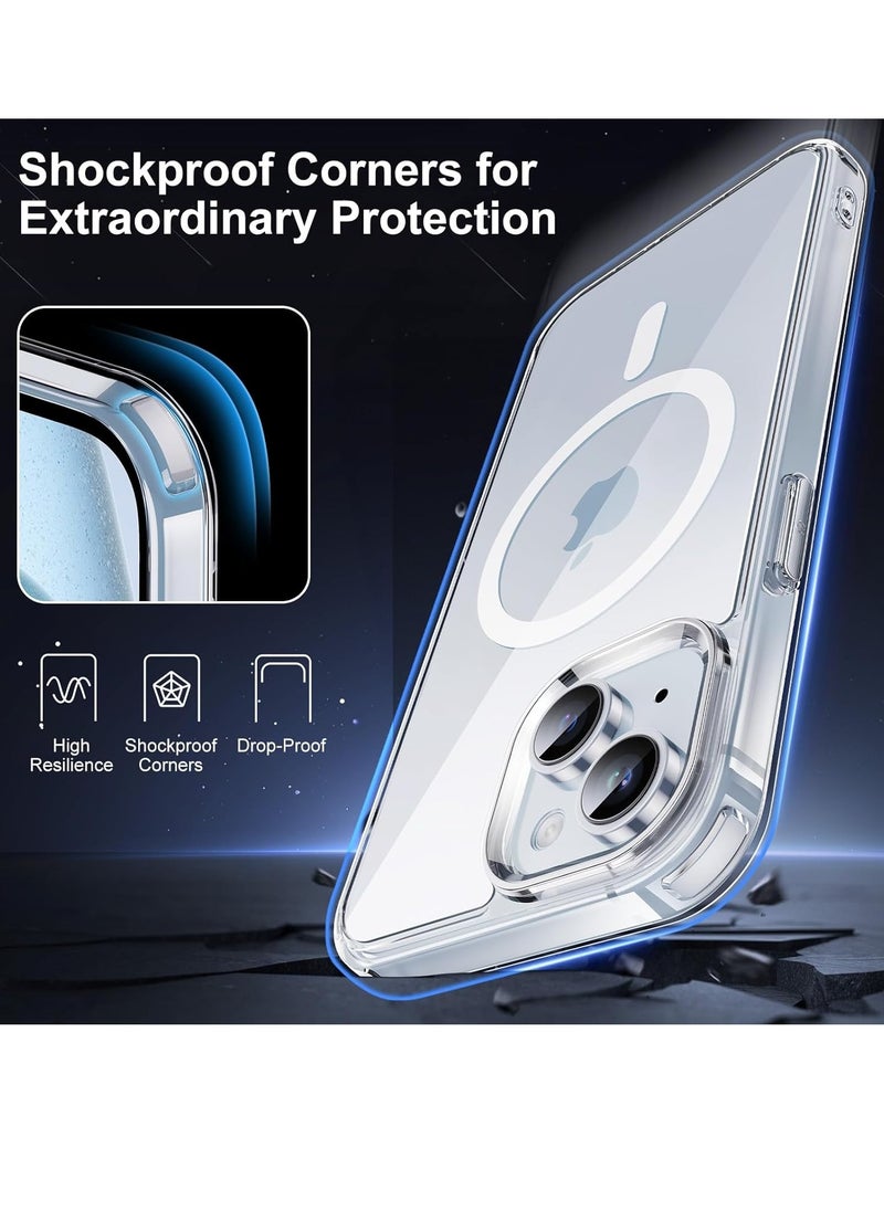 ESCASE - 15 Plus Magsafe Case Clear Anti-Yellow&Anti-Scratch, Ultra Slim, Magnetic Magsafe Cover for iPhone 15 Plus 6.7inch Clear - Image 1