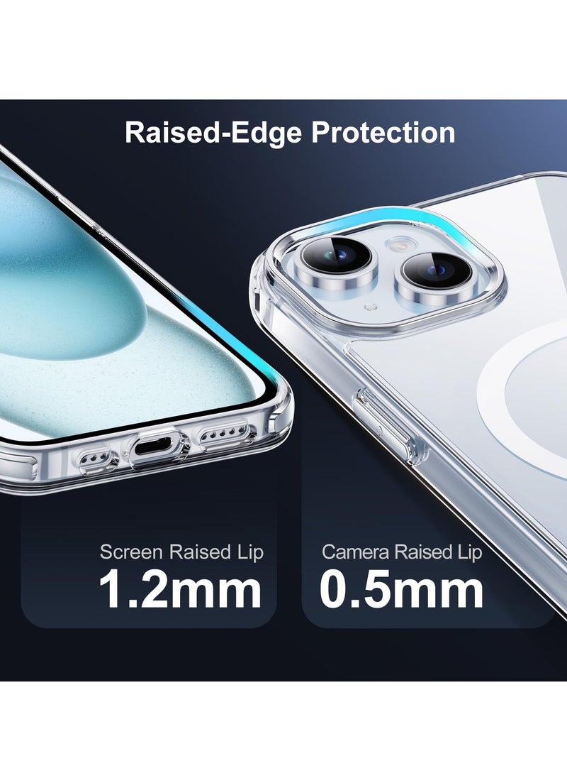 ESCASE - 15 Plus Magsafe Case Clear Anti-Yellow&Anti-Scratch, Ultra Slim, Magnetic Magsafe Cover for iPhone 15 Plus 6.7inch Clear - Image 1
