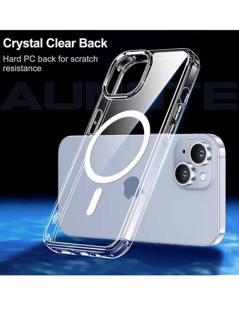 ESCASE - 15 Plus Magsafe Case Clear Anti-Yellow&Anti-Scratch, Ultra Slim, Magnetic Magsafe Cover for iPhone 15 Plus 6.7inch Clear - Image 1