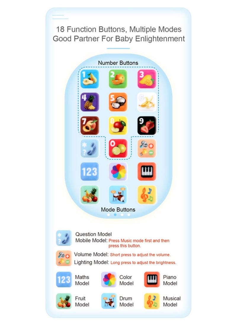 Velaurs Children's Simulated Mobile Phone Charging Toy Multi-Functional Light And Music Early Education Machine  - Image 5