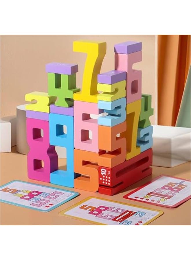 Wooden Number Building Blocks Montessori 10/20 PCS, 2025 New Digit Blocks, Strengthfully Wooden Number Blocks, Friends of 10 Blocks (10PCS + 20PCS) - Image 2
