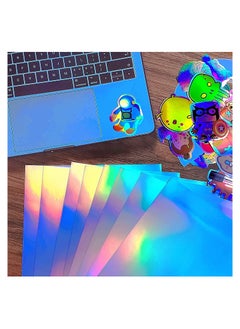 Y&D 20 pcs Holographic Sticker Paper Clear for Ink jet Printer Dries Quickly Waterproof Rainbow Vinyl 8.5 x 11 Inches  - Image 2