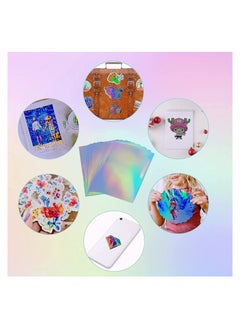 Y&D 20 pcs Holographic Sticker Paper Clear for Ink jet Printer Dries Quickly Waterproof Rainbow Vinyl 8.5 x 11 Inches  - Image 5