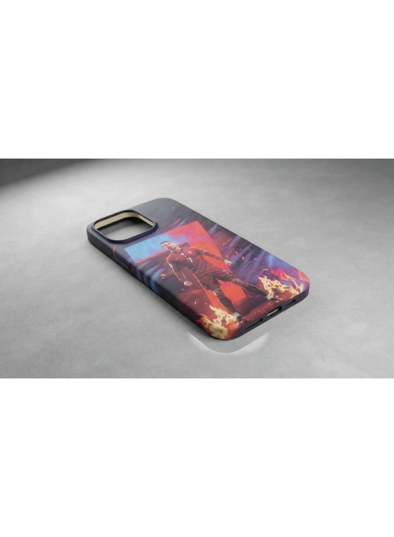 جراب هاتف من البولي كربونات غير اللامع لهاتف iPhone 13 Pro Max بتصميم لاعب كرة قدم - Image 2