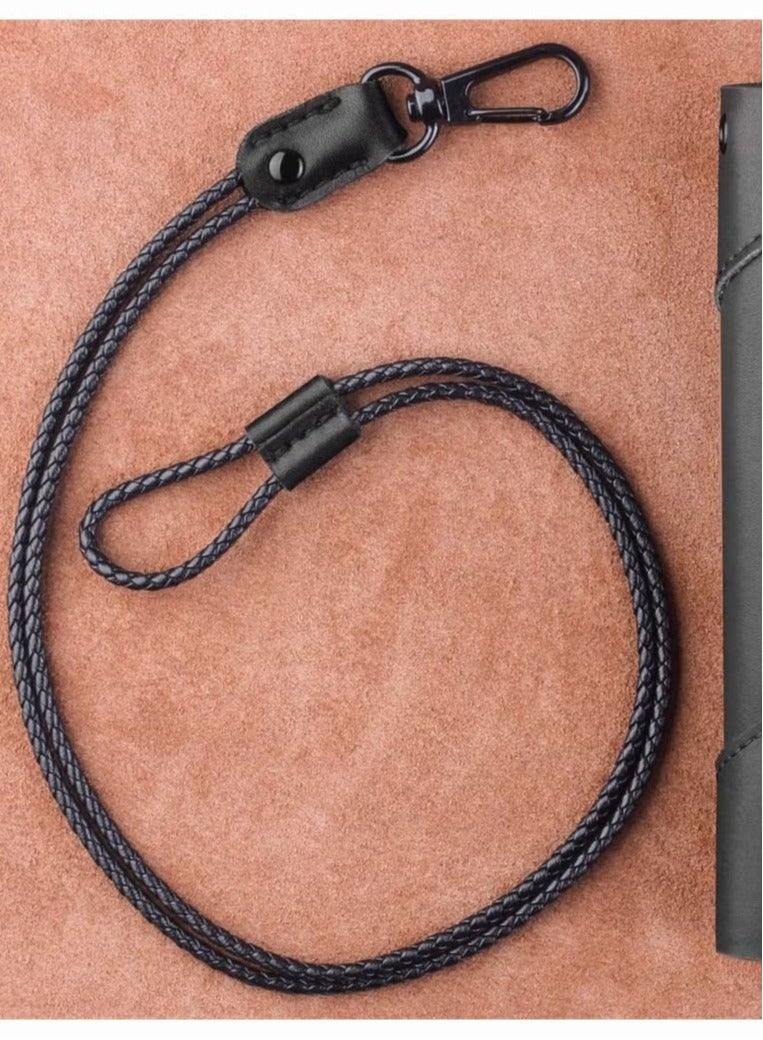Lanyard for Key,  2 Pack of Leather Lanyard Neck Strap with Strong Metal Clip for ID Card Badge Holder, Keys, Cell Phone, Mini Notebook Unisex (Black 2 Lanyards)  - Image 4