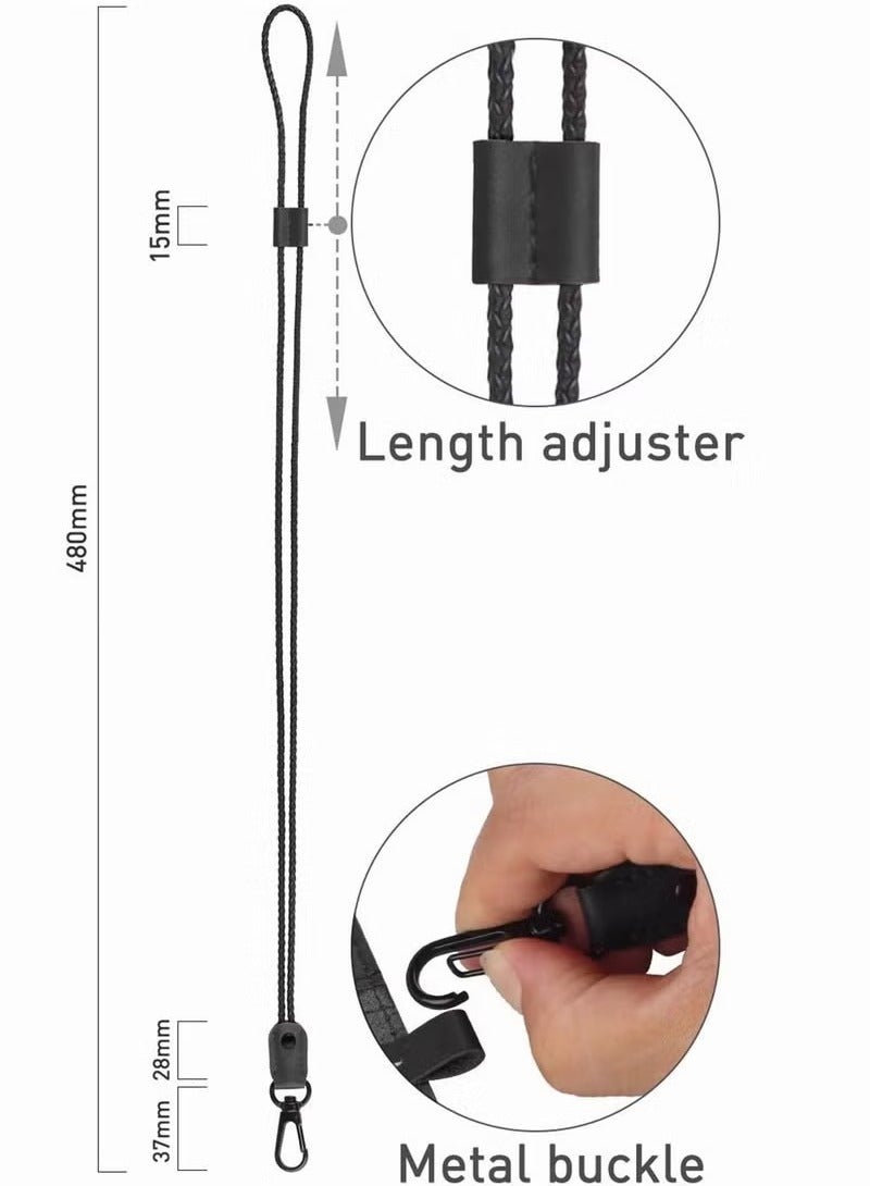 Lanyard for Key,  2 Pack of Leather Lanyard Neck Strap with Strong Metal Clip for ID Card Badge Holder, Keys, Cell Phone, Mini Notebook Unisex (Black 2 Lanyards)  - Image 5