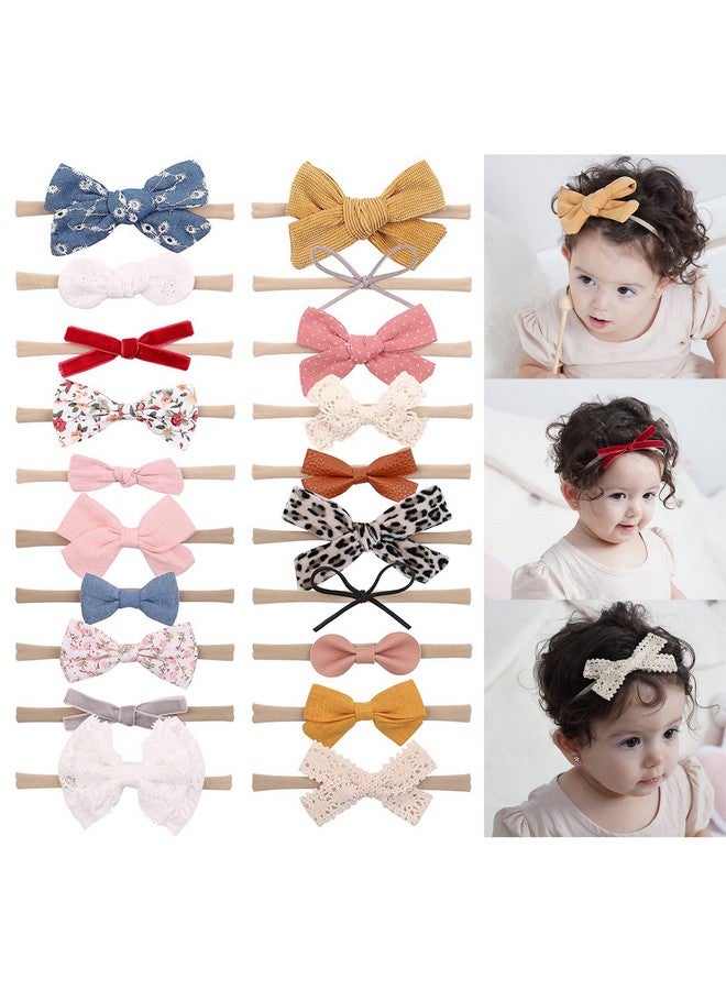 دوبي 20 قطعة طفل الفتيات فيونكات شعر Headbands لينة النايلون عصابات الشعر مرونة إكسسوارات الشعر لحديثي الولادة الرضع الصغار والأطفال - Image 1