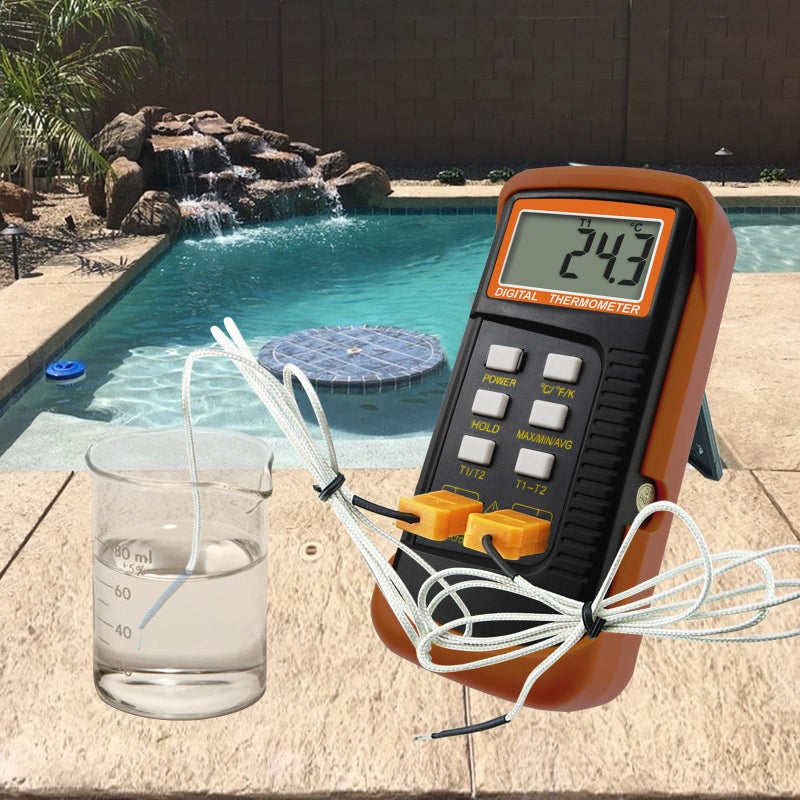 GAIN EXPRESS Thermocouple Thermometer Digital K Type Dual Channel Thermometer HVAC Temperature Meter with 4 Thermocouples, MAX/MIN/AVG Temperature Measurement, -50~1300Â°C (-58~2372Â°F) - Image 4