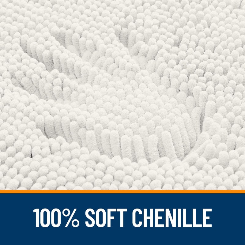 OLANLY Bathroom Rugs 24x16, Extra Soft Absorbent Chenille Bath Rugs, Rubber Backing Quick Dry, Machine Washable Bath Mats for Bathroom Floor, Tub and Shower, Home Decor Accessories, Ivory - Image 3