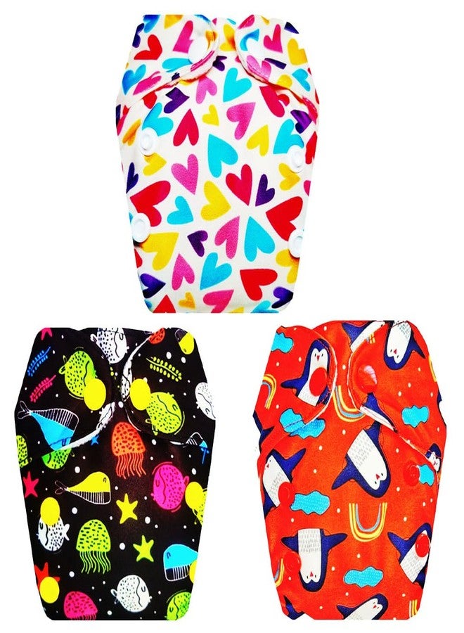 Dumbledo Premium Newborn Cloth Diaper with Integrated Insert (Pack of 3) | Dry Feel and Comfortable | Leakproof | Adjustable Snaps | All-Day Wear | 0 - 4 Months | Unisex Baby - Image 1