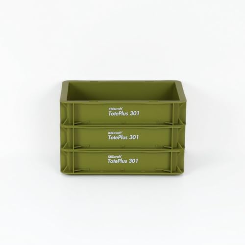 KBDcraft Stackable Storage Bin HeavyDuty Plastic Organizer Box and Tray with Straight Walls small plastic bin totes for storage 12x8x3 05Gal Green 3 Pack - Image 1
