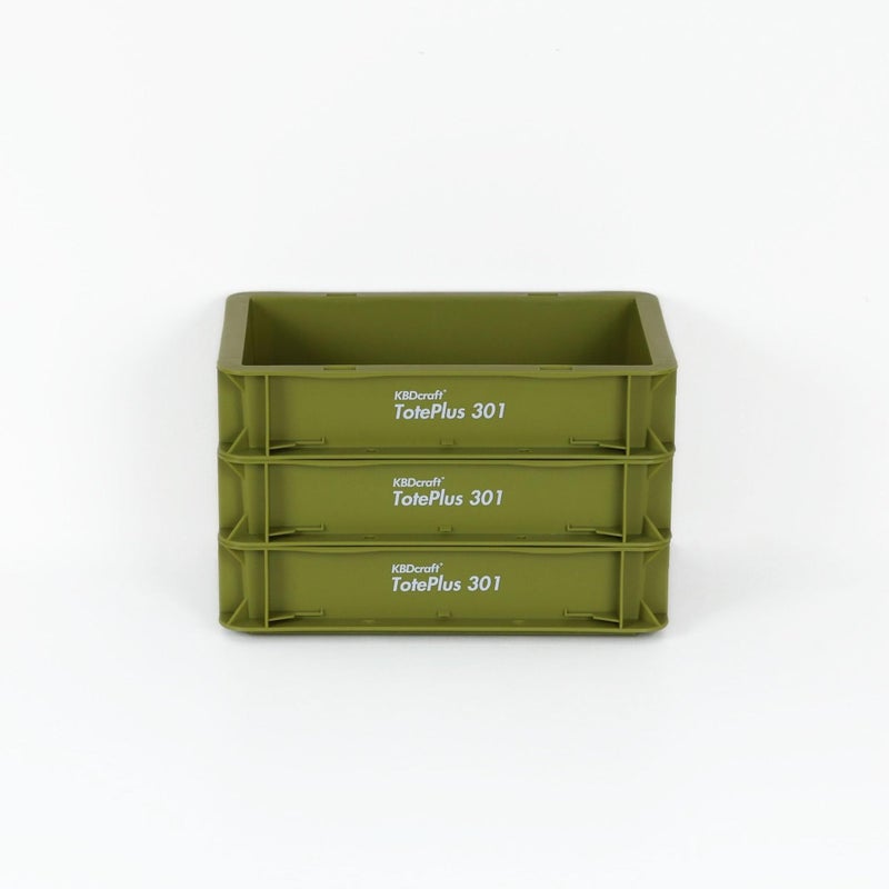 KBDcraft Stackable Storage Bin HeavyDuty Plastic Organizer Box and Tray with Straight Walls small plastic bin totes for storage 12x8x3 05Gal Green 3 Pack - Image 2