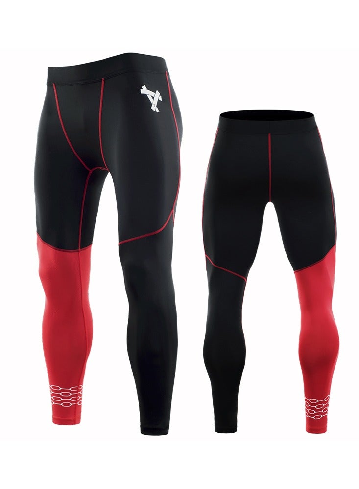 Loquat Men Quick Dry Breathable Sports Sweatpants Black/Red 
