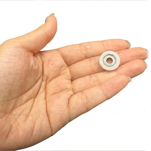 Preamer 5pcs Small Plastic Coated Pulley Ball Bearing Wheels Roller, Silent U Groove Bearing Track Roller Wheel for Sliding Door, Window, Toy, 3D Printer,Lifting System for 3mm Rope, with 695ZZ Bearing - Image 5