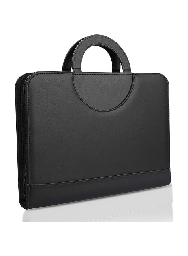 LAMAY Portfolio, Conference Folder Portfolio with Hidden Handle - Interview Resume Notefolio Premium Legal Document Organizer with Card Holder, Notebook and File Folders for Men and Women - Image 1