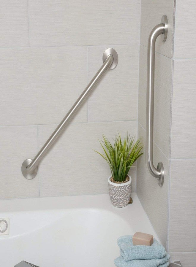 MEDBUDDY Heavy Duty Stainless Steel Grab Bar Steel Handle for Toilet and bathrooms - Size 12 Inch - Image 3