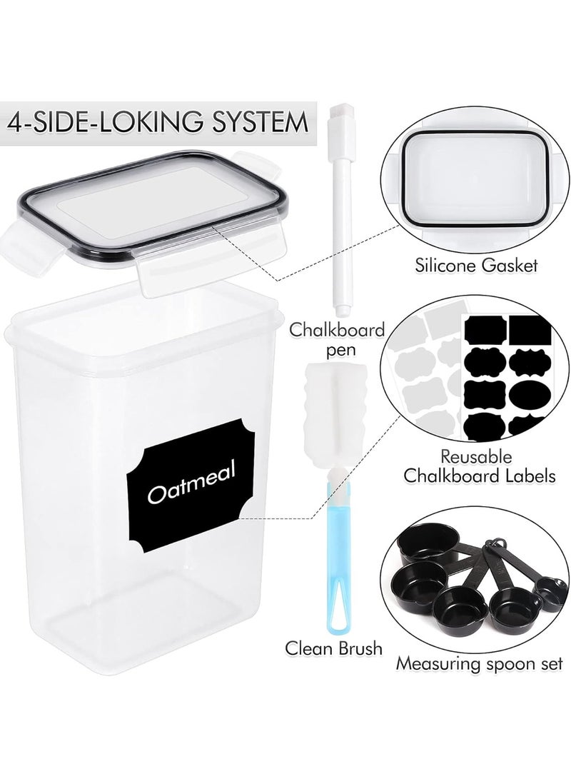 Relex 16PCS Airtight Food Storage Containers with Lids, 4 Sizes Cereal Containers Storage Set, Storage Jars Set for Kitchen Organization, Ideal for Spaghetti, Cereal, Flour,Included Marker Pen and Label  - Image 4