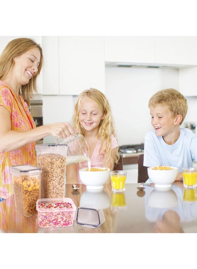 Relex 16PCS Airtight Food Storage Containers with Lids, 4 Sizes Cereal Containers Storage Set, Storage Jars Set for Kitchen Organization, Ideal for Spaghetti, Cereal, Flour,Included Marker Pen and Label  - Image 5