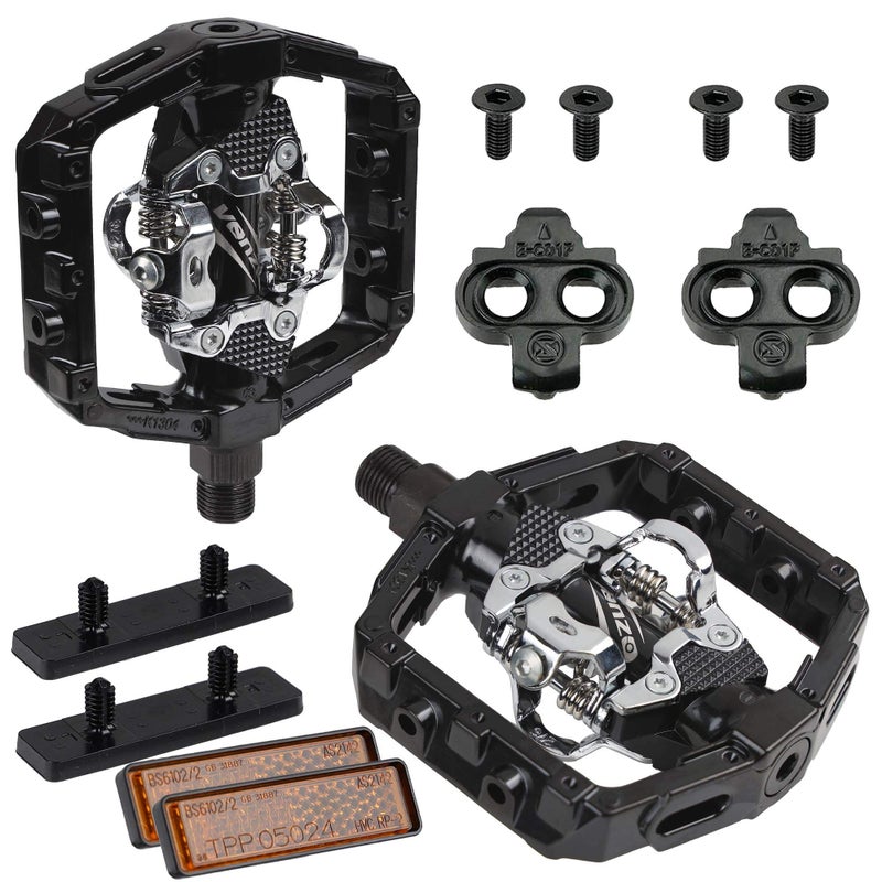 Venzo دواسات جبلية متوافقة مع Shimano SPD من VENZO مصنوعة من Cr-Mo ومختومة مع مشابك - Image 3