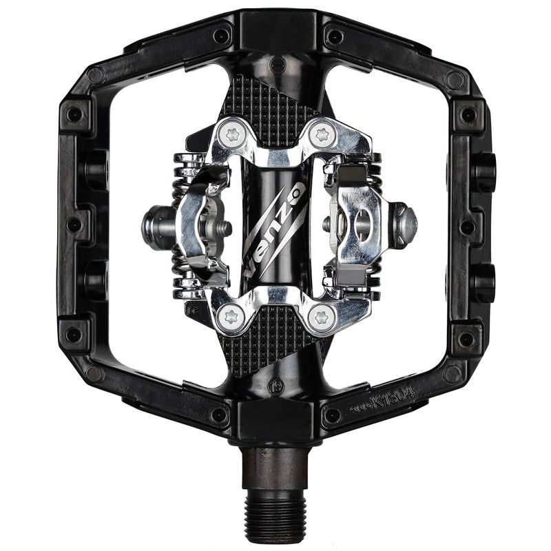 Venzo دواسات جبلية متوافقة مع Shimano SPD من VENZO مصنوعة من Cr-Mo ومختومة مع مشابك - Image 4