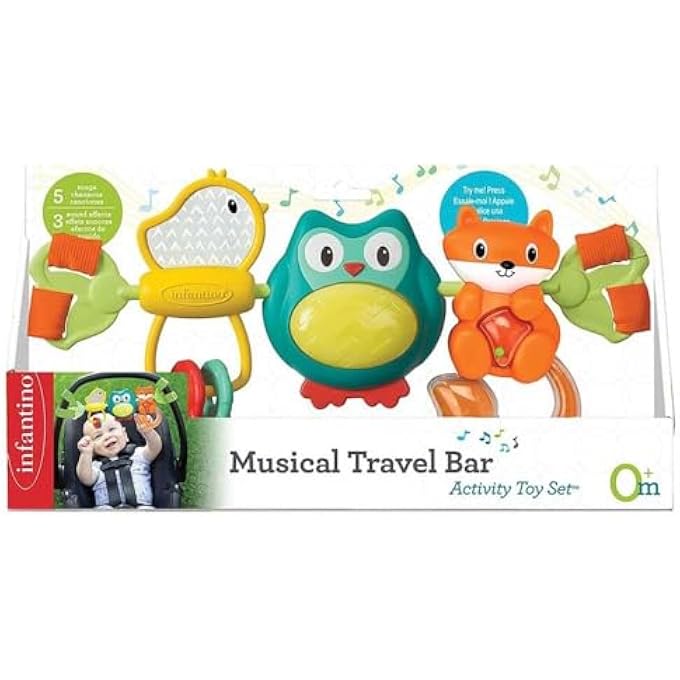 SPIN & SING TRAVEL BAR ACTIVITY TOY |STROLLER HIGH CHAIR TOYS|BABY SOFT PLUSH TOYS| - Image 1