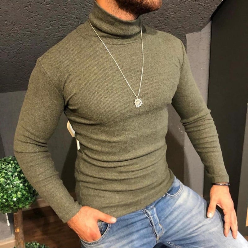 Qalina Life Full Lycra Unisex Turtleneck Sweater 