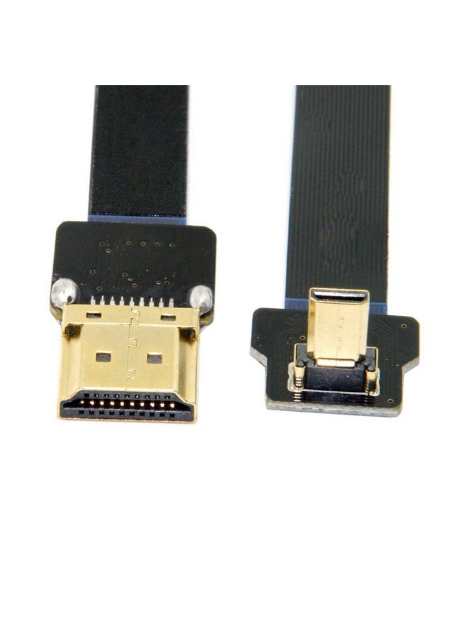 JSER Cyfpv 90 Degree Up Angled Fpv Micro Hdmi Male To Hdmi Male Flat Cable 50Cm Compatible For Fpv Hdtv Multicopter Aerial Photography Support 1080P 60Hz - Image 2