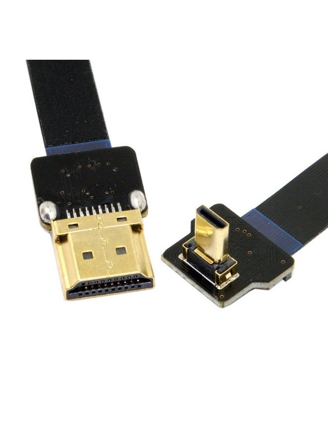 JSER Cyfpv 90 Degree Up Angled Fpv Micro Hdmi Male To Hdmi Male Flat Cable 50Cm Compatible For Fpv Hdtv Multicopter Aerial Photography Support 1080P 60Hz - Image 3