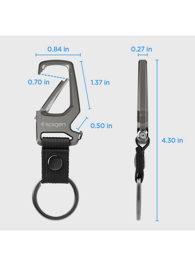 Spigen Carabiner, Car Key Chain Clip, Durable Metal [Light & Compact] [Bottle Opener] For Men and Women, 2Pack - Gunmetal, Multicolor - Image 2