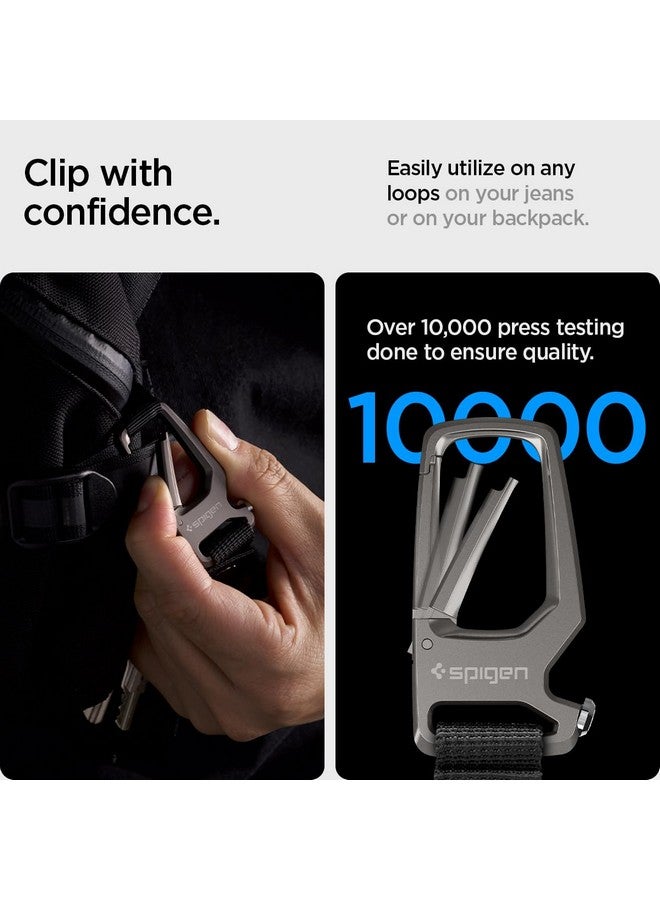 Spigen Carabiner, Car Key Chain Clip, Durable Metal [Light & Compact] [Bottle Opener] For Men and Women, 2Pack - Gunmetal, Multicolor - Image 4