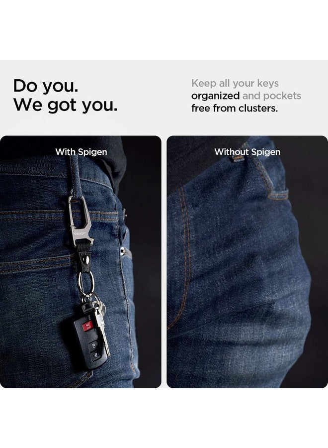 Spigen Carabiner, Car Key Chain Clip, Durable Metal [Light & Compact] [Bottle Opener] For Men and Women, 2Pack - Gunmetal, Multicolor - Image 3