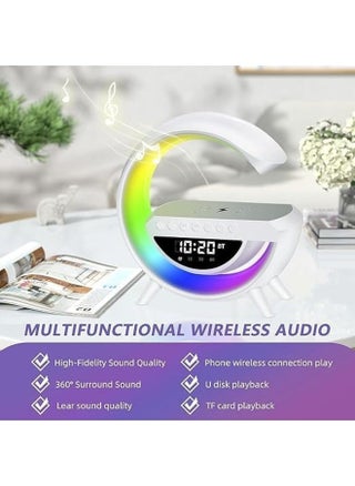 AMGREENWireless Charger Atmosphere Lamp Portable Led Bluetooth Speaker Wireless Charger With Desk Lamp Bedside Rgb Night Light App Control Mini Music Lamp Digital Alarm Clock Speaker White - pzsku/Z75EAF6FADB05711829B6Z/45/_/1731421086/9cd4de40-5beb-4a9b-a375-c78130592e44