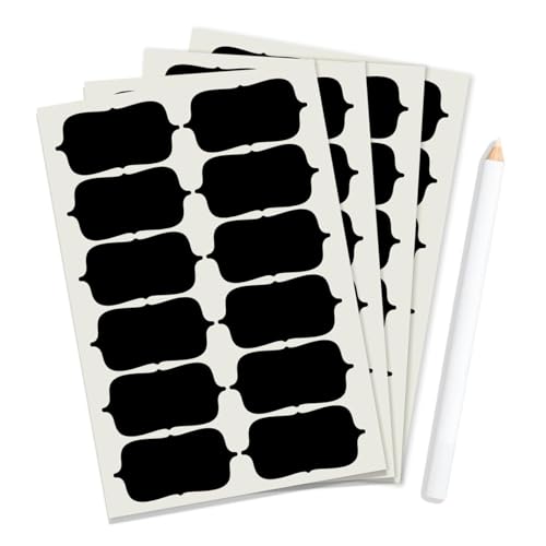 Pfroziel Vinyl Stickers for Mason Jars Glass Bottles, Decals Craft, Kitchen Waterproof Jar Labels Stickers with Pencil 48Pcs (2.5 Inch x 1.25 Inch, White) - Image 5