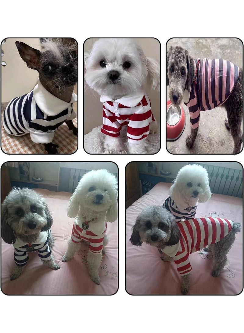 Dog Clothes Cute Polo Shirt, Soft and Breathable Collared T-Shirt, Summer Fall Outfits, for Small Medium Dogs Cat, Great for Doggy and Kitten Photoshoots, Dark Blue (M) - Image 4