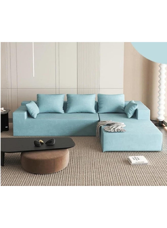 Generic Elegant 4-Seat L-Shape Sofa Set Complete with Pillows for a Stylish Living Room (Left, Blue)  - Image 1