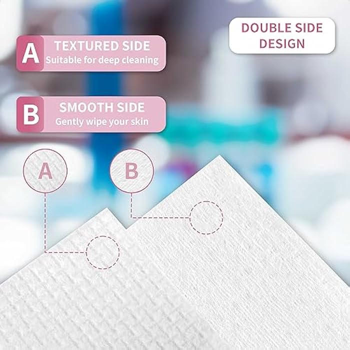 LAVDIK Disposable Fast Dry Wipes, Daily Face Towel, Facial Washcloth, Makeup Remover, Cleansing Towelettes, Ultra Soft, 40 Ct,1 reusable plastic box - Image 3