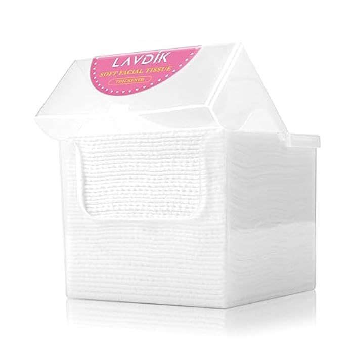 LAVDIK Disposable Fast Dry Wipes, Daily Face Towel, Facial Washcloth, Makeup Remover, Cleansing Towelettes, Ultra Soft, 40 Ct,1 reusable plastic box - Image 1