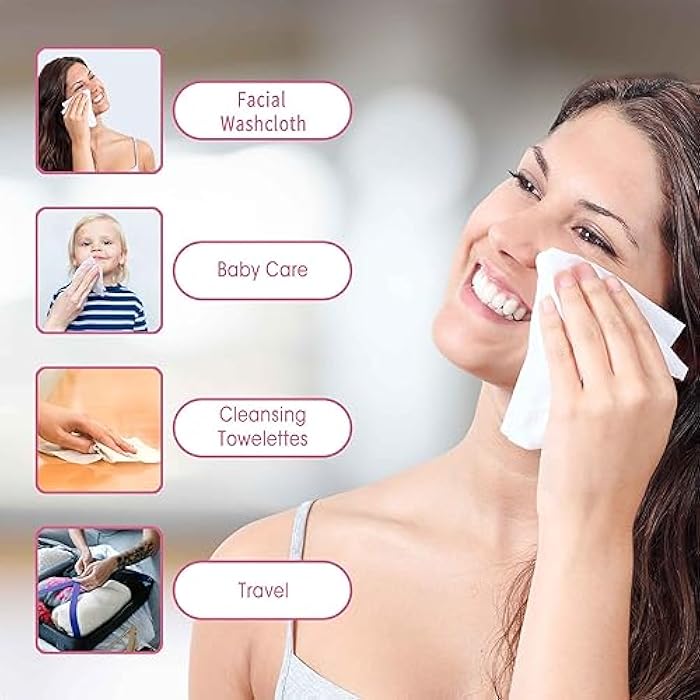 LAVDIK Disposable Fast Dry Wipes, Daily Face Towel, Facial Washcloth, Makeup Remover, Cleansing Towelettes, Ultra Soft, 40 Ct,1 reusable plastic box - Image 4