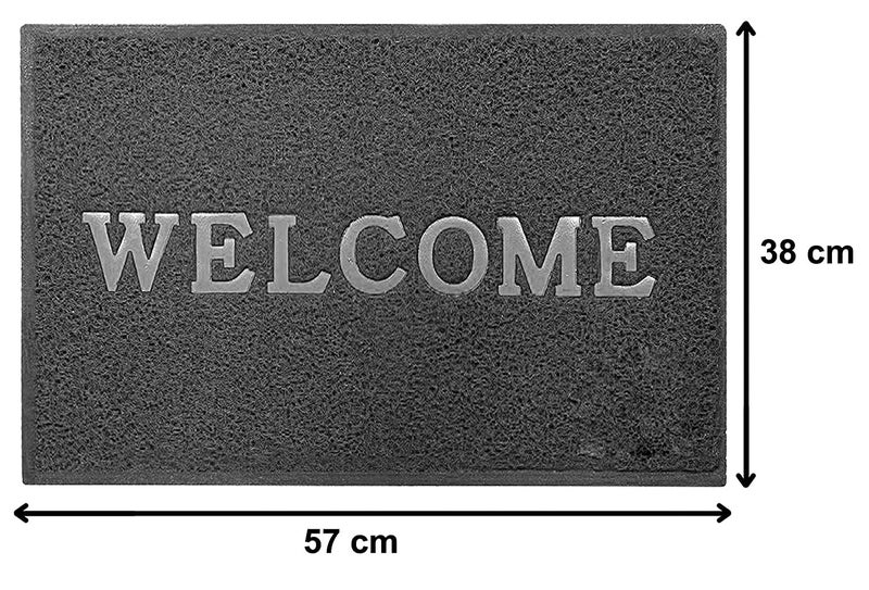 Status Contract Status Welcome Design PVC Door Mats in Kitchen Home Bedside Living Office Restaurant Entrance Area with Anti Slip Floor Mat Washable (15x23 inch) or (38x 58cm) (Grey) - Image 3