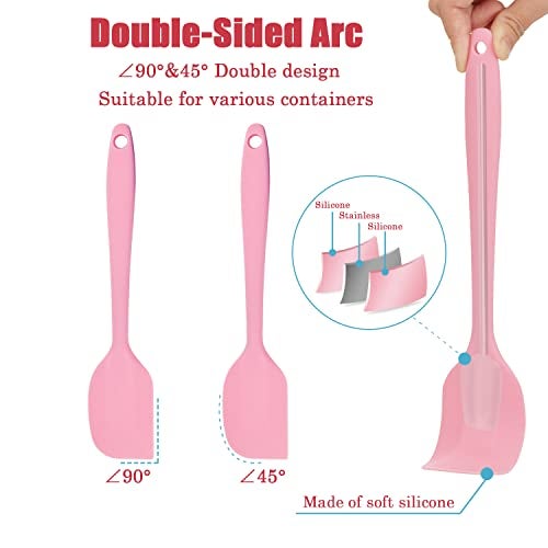 Hokisei Silicone Spatula Heat Resistant Small Rubber Spatulas Cooking Utensil Set Non-Stick Flexible Rubber Essential Cooking Gadget For Cake/Cream/Pastry/Butter/Batter Mixing/Cooking-(5 Pieces) - Image 3