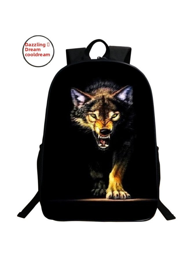 منتجات 2021 حقيبة ظهر مدرسية ثلاثية الأبعاد من Wolf على شكل حيوان حقيبة ظهر للمدرسة الابتدائية للأطفال بعمر 7-10 سنوات كتف للرجال جيل من الشعر - اللون: 6 - Image 3