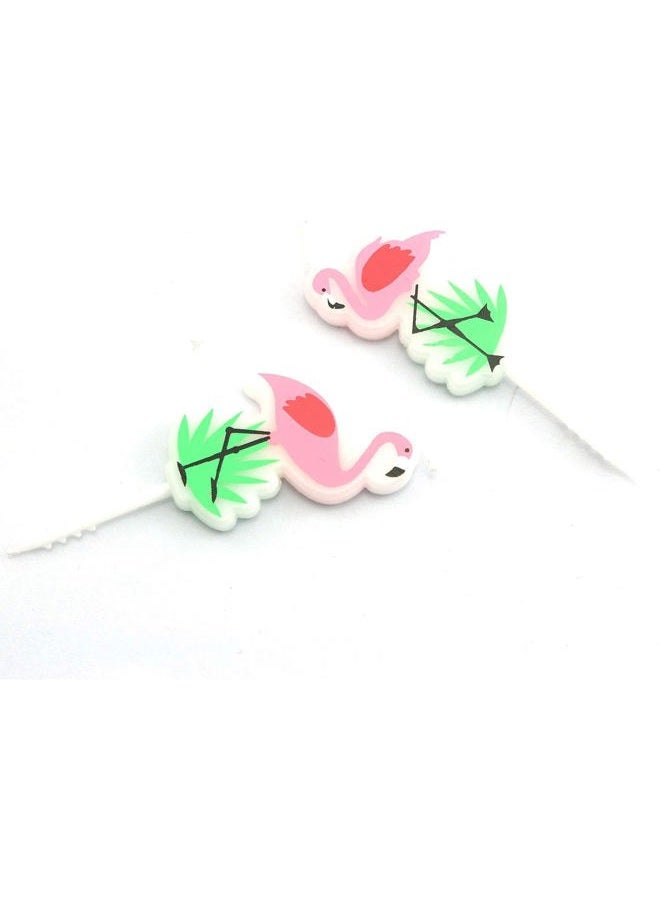 JCBIZ 5pcs Birthday Cake Candles Flamingo Pattern 25x25mm Creative Candles for Party Supplies, Cake Decoration - Image 2
