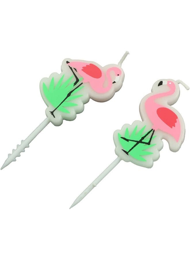 JCBIZ 5pcs Birthday Cake Candles Flamingo Pattern 25x25mm Creative Candles for Party Supplies, Cake Decoration - Image 3