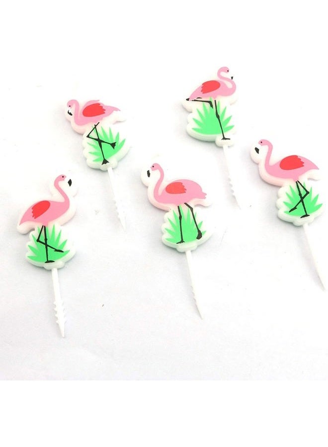 JCBIZ 5pcs Birthday Cake Candles Flamingo Pattern 25x25mm Creative Candles for Party Supplies, Cake Decoration - Image 1
