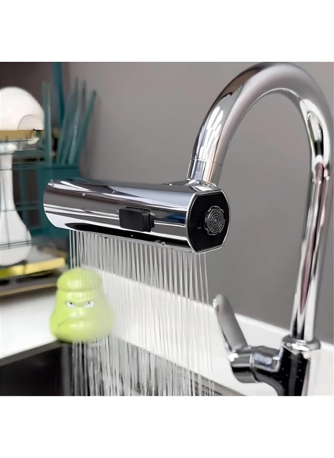 Generic - New Kitchen Shower 3 Functions 360° Rotating Head Splash Proof Mixer for Sinks Waterfall Design Ideal for Multiple Uses - Image 1