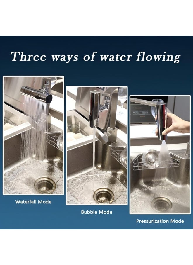 Generic - New Kitchen Shower 3 Functions 360° Rotating Head Splash Proof Mixer for Sinks Waterfall Design Ideal for Multiple Uses - Image 1