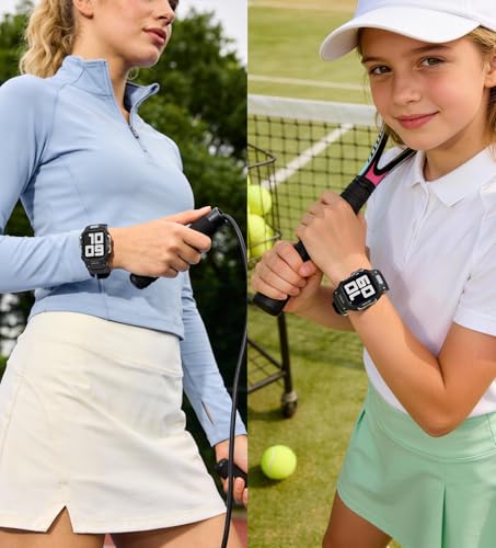 ULTIMAL Sport Case Band Compatible with Apple Watch SE 321 Series 9 8 7 6 5 4 41mm 40mm Full Protective Shockproof Scratch Resistant Rugged Bumper for Women MenBlack - Image 3