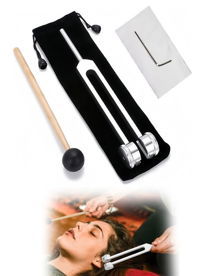 128Hz Tuning Fork, with Storage Bag and Silicone Hammer, Frequency Healing Device, Suitable for Meditationand Sound Therapy - Image 1