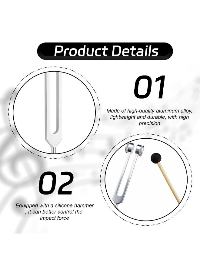 128Hz Tuning Fork, with Storage Bag and Silicone Hammer, Frequency Healing Device, Suitable for Meditationand Sound Therapy - Image 3