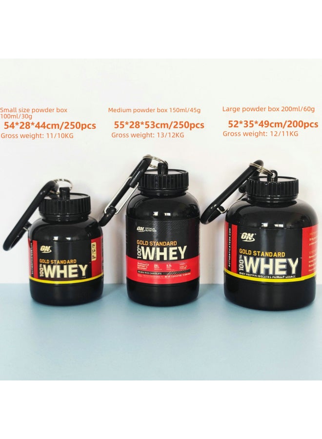 Portable 30g 45g 65g Protein Powder Leaky Funnel Mountain Climbing Bucket Large Small Powder Holder Barrel Shaped Protein-Color:White Without Label-Capacity:150ml (250 In A Box)  - Image 3